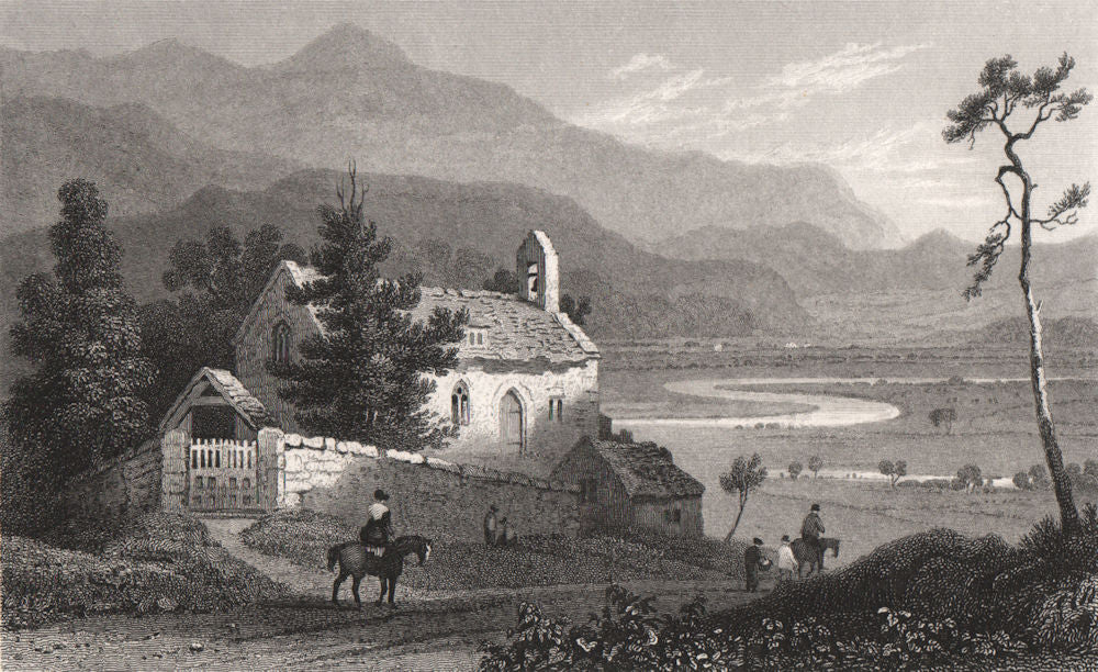 Llanelltyd Church nr Dolgellau, Merionethshire. Henry Gastineau. Snowdonia 1835